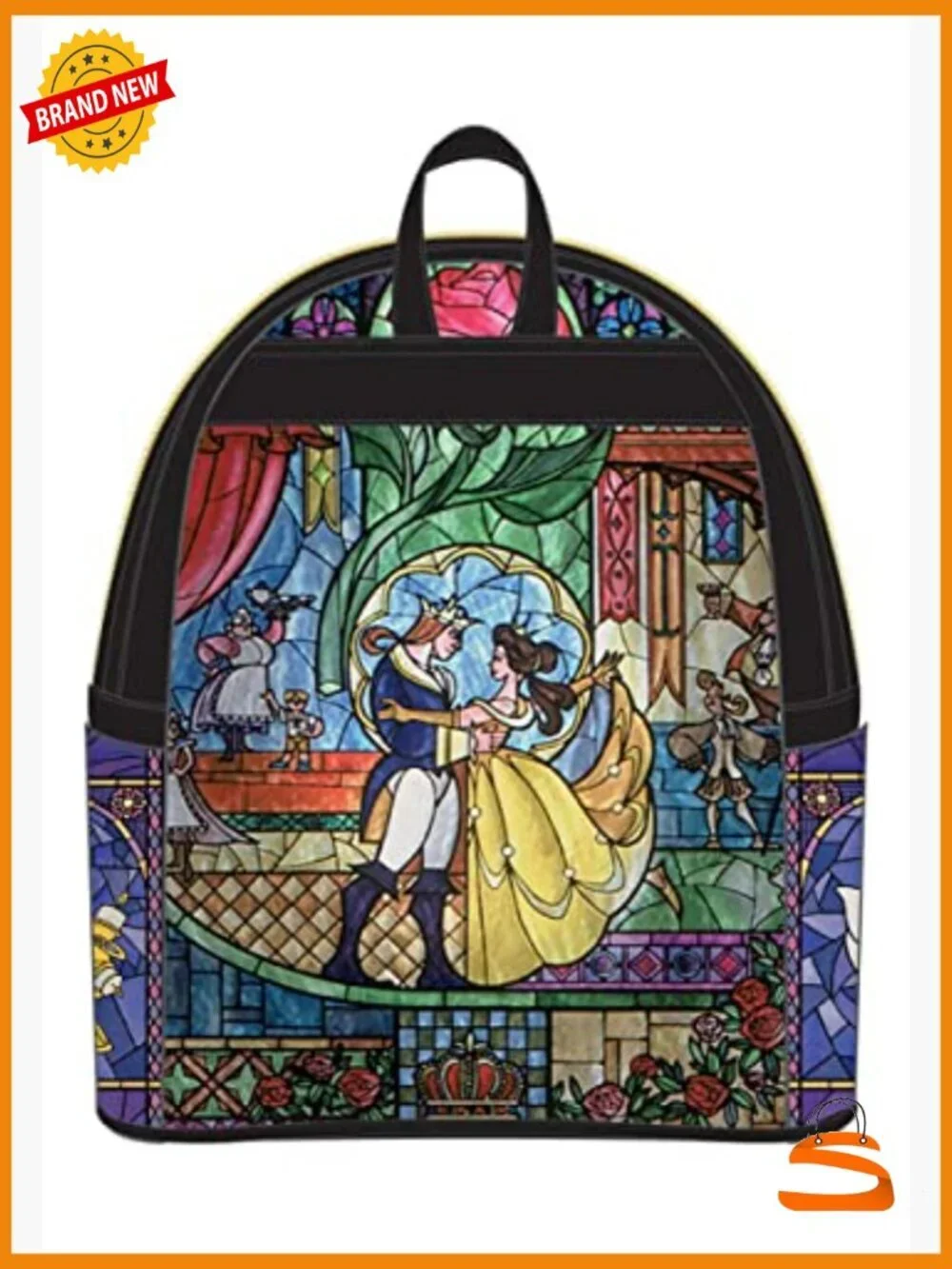 Officially Licensed Disney Beauty and the Beast Belle Castle Mini Backpack Faux